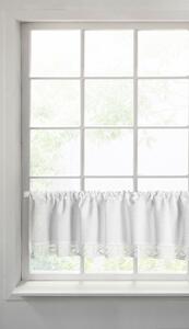 Bílá záclona na pásce VINCE s krajkou 300x40 cm