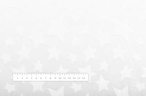 Dětská látka Minky hladká MKH-006 Hvězdičky - Sněhově bílá - šířka 150 cm