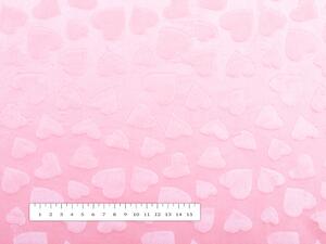 Dětská látka Minky hladká MKH-007 Srdíčka - Světle růžová - šířka 150 cm