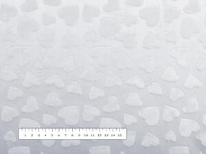 Dětská látka Minky hladká MKH-003 Srdíčka - Stříbrnošedá - šířka 150 cm