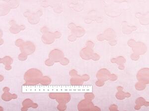 Dětská látka Minky hladká MKH-002 Mickey - Pudrově růžová - šířka 150 cm