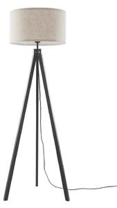 Stojací Lampa Lindby, Herry, Černá, Obývací pokoj, Tkanina / Textil, Skandinávský