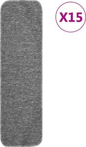 VidaXL Nášlapy na schody 15 ks 75 x 20 cm protiskluzové [4019813] Barva: Šedá