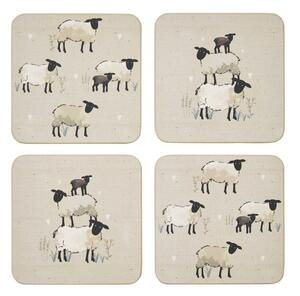 Taupe korkové podtácky v sadě 4 ks Highland Sheep – Cooksmart ®