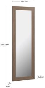 Hnědé dřevěné nástěnné zrcadlo Kave Home Yvaine 52 x 152 cm