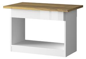 Konferenční stolek 1s/75 bílý lesk / dub navarra Torino