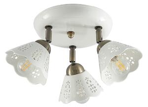 Stropní lampa Lindby, Efgenia, stmívatelné, Bílá, Obývací pokoj, Keramika, Venkovský / rustikální