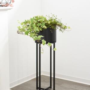 Vivanno květináč na vysokých nohách ELEVATE CROSS, ocel, výška 79 cm, černý mat