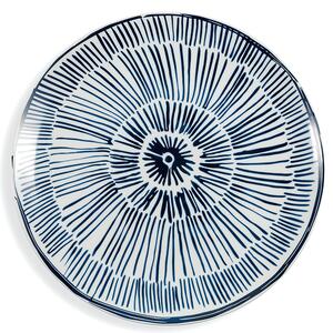 VILLA D’ESTE HOME TIVOLI Designový servírovací talíř Masai, porcelán, bílá/modrá, 30cm