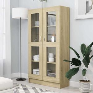 VidaXL Vitrína 82,5 x 30,5 x 150 cm kompozitní dřevo [3329276] Barva: dub sonoma