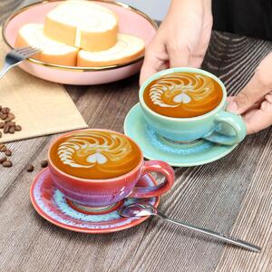 Penerini coffee SET - Keramický šálek s podšálkem Tyrkys 150 ml