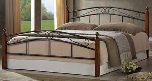 Casarredo - Komfort nábytek Kovová postel CRETA 180x200, třešeň/černý kov