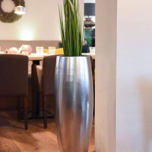 Vivanno exkluzivní květináč MAGNUM, sklolaminát, výška 80 cm, stříbrná metalíza