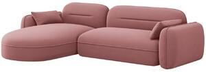 -25 % Dny MOMENTI– Cosmopolitan Design Růžová sametová rohová pohovka Sydney 275 cm, levá