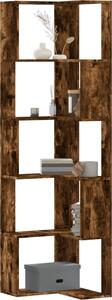 VidaXL Rohová 5patrová knihovna 50 x 50 x 179 cm kompozit [868049] Barva: kouřový dub