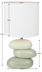 Keramická stolní lampa, bílá / šedá, QENNY 4