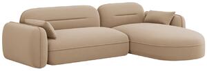 -25 % Dny MOMENTI– Cosmopolitan Design Pískově hnědá sametová rohová pohovka Sydney 275 cm, pravá