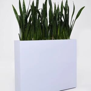 Vivanno květináč ELEMENTO, sklolaminát, šířka 88 cm, bílý mat, na kolečkách