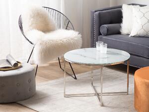 Konferenční stolek s mramorovým efektem stříbrný QUINCY