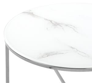 Konferenční stolek s mramorovým efektem stříbrný QUINCY