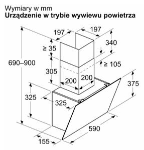 Bosch Serie 6 DWK65DK20 digestoř Nástěnný Bílá 430 m3/h A