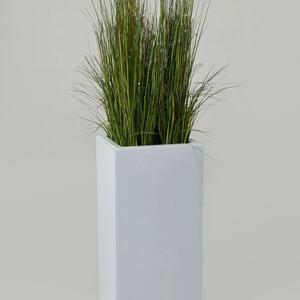 Vivanno samozavlažovací květináč BLOCK, sklolaminát, výška 80 cm, bílý mat