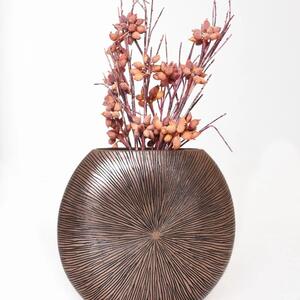 Vivanno ozdobná váza ATENA, sklolaminát, výška 50 cm, bronz/měď + černá