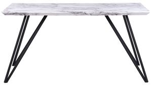 Jídelní stůl mramorový vzhled bílý / černý 150 x 80 cm MOLDEN