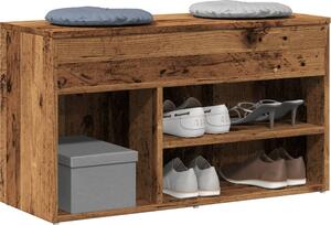 VidaXL Lavice s botníkem 80 x 30 x 45 cm kompozitní dřevo [862703] Barva: Staré dřevo