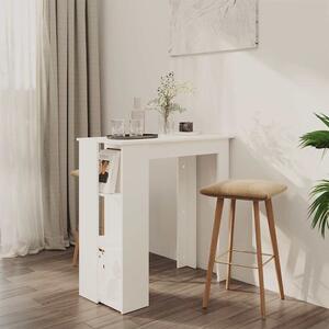VidaXL Barový stůl s regálem 102x50x103,5 cm kompozitní dřevo [862706] Barva: Bílá