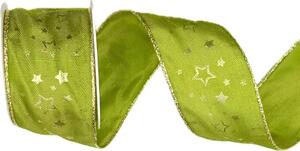 Vánoční stuha saténová NOBLESSE GREEN 40mm x 2m (16,-Kč/m)