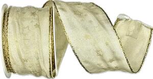 Vánoční stuha saténová NOBLESSE CREAM 40mm x 2m (14,-Kč/m)