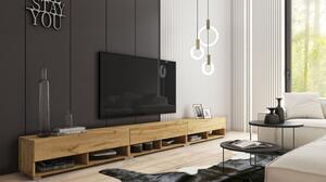 TV stolek Adenik 300, Barva: bílá / bílý lesk, Osvětlení: osvětlení LED - bílé Mirjan24 5903211211621