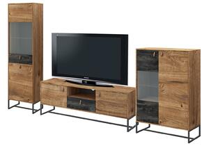 Obývací sestava 3.0 m dub ribbeck / černý kámen Dark