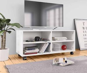 VidaXL TV skříňka na kolečkách 90x35x35cm kompozitní dřevo [861981] Barva: Bílá