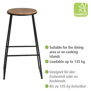 Barové židle v černo-přírodní barvě v sadě 2 ks (výška sedáku 70 cm) Loft – Wenko