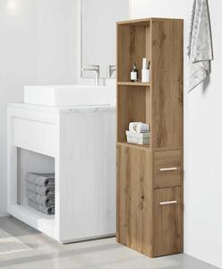 VidaXL Úzká koupelnová skříňka na kolečkách kompozit [871653] Barva: artisian oak
