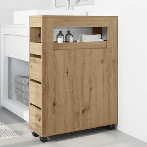 VidaXL Úzká koupelnová skříňka na kolečkách kompozit [855270] Barva: dub artisan