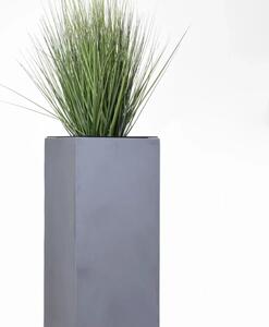 Hranatý květináč BLOCK, sklolaminát, výška 75 cm, beton design
