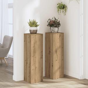 VidaXL Stojan na rostliny 2 ks 25 x 25 x 80 cm Kompozitní dřevo [869234] Barva: dub
