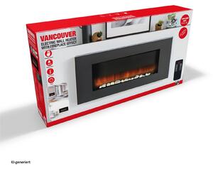 Classic Fire Elektrický krb Classic Fire Atmosphere Vancouver - Dálkové ovládání a časovač - LED plameny - 2000W - černá