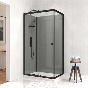 Sprchový kout Marwell kompletní sprchový kout Grey Style Obdélník 215x90x90cm - prefabrikovaný sprchový kout s 5mm tvrzeným sklem - s poličkou na sprchové potřeby