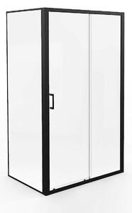 Sprchový kout 80x120 Marwell skleněný sprchový kout Tovární vstup zepředu, černý, 80 x 120 x 200 cm - Sprchový kout s matným černým hliníkovým rámem - Sprchový kout s posuvnými dveřmi