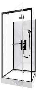 Sprchový komplet MARWELL sprchový kout prefabrikovaný sprchový kout City 90x90 x 230 cm - kompletní sada včetně sprchové vaničky a baterie - sprchový komplet s čelním vstupem