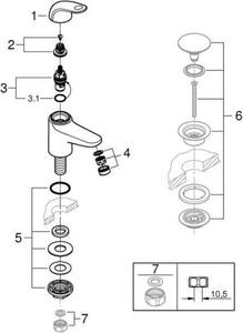 Umyvadlová baterie, GROHE Swift 20617001, chrom, velikost XS, úsporná