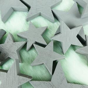Dekorativní hvězdy dřevěné šedé- 12 ks