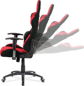 Autronic Kancelářská židle KA-F01 RED houpací mech., červená látka, kovový kříž