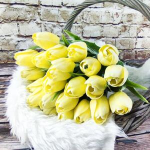 Umělý tulipán citronově žlutý- 43 cm, č. 33