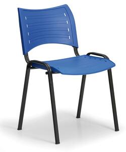 Konfereční židle plastová Smart modrá,černý kov, židle konferenční