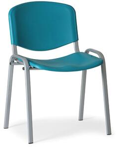 Konfereční židle plastová ISO zelená, šedý kov židle konferenční
